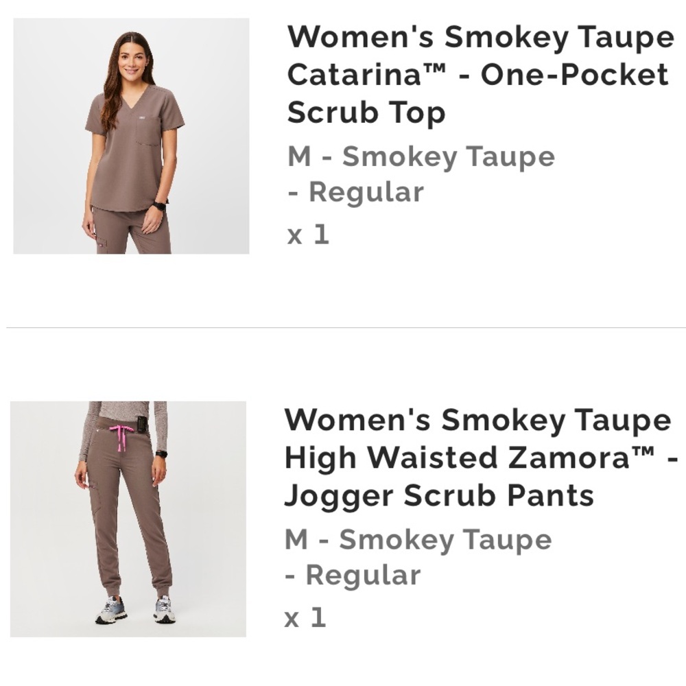 FIGS Smokey Taupe Set Size Medium